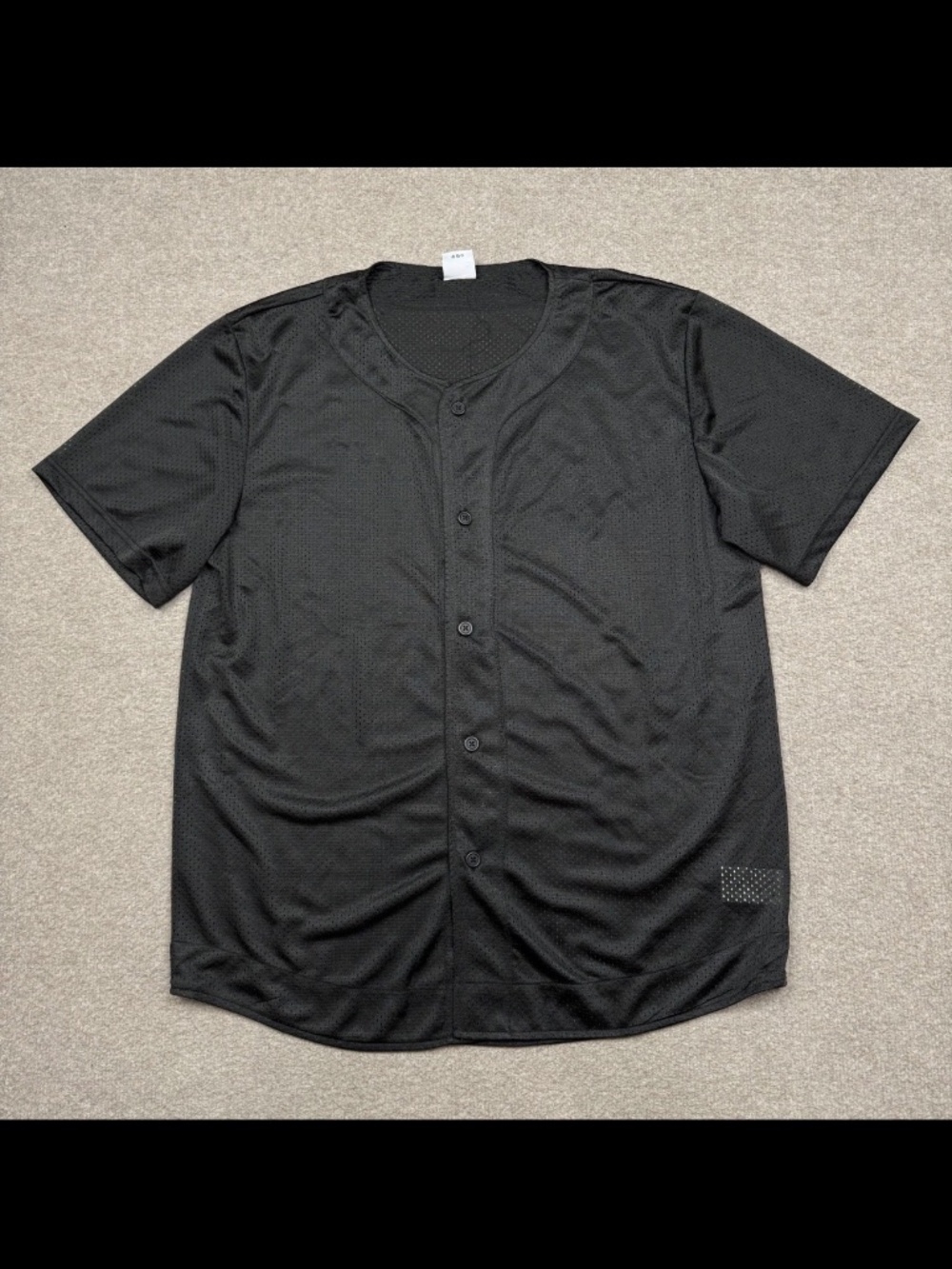 Urban Outfitters Baseball Jersey Men's Size L Black Short Sleeve Mesh UO Sporty